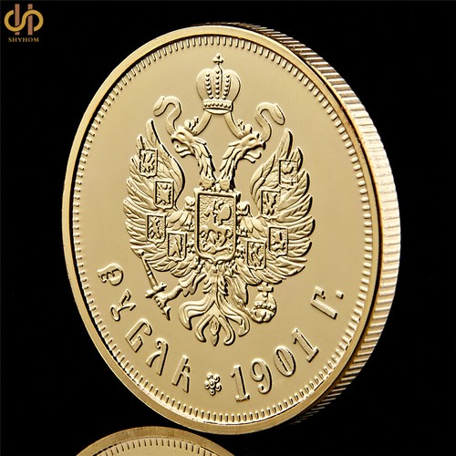 1901 Russia Ruble Nicholas II Emperor Gold Old Coin Collection W// Luxury Box