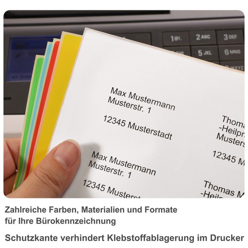 PET-Folie weiß matt 1400 Typenschild-Etiketten DIN A4 Bogen 40 x 20 mm