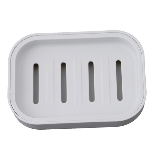 Useful Soap Dish Plastic Soap Holder Dispenser Drain Shower Bathroom Organizer