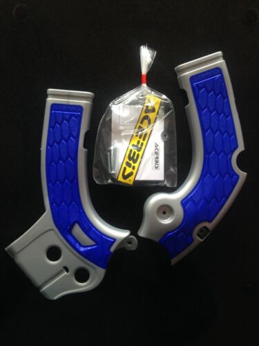 BLUE FRAME GUARDS PROTECTORS YAMAHA YZF 250 YZF250 2017-2018 ACERBIS SILVER