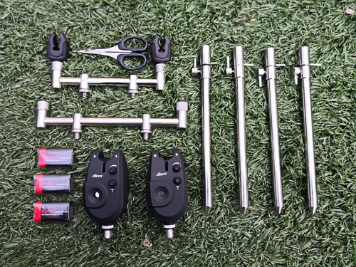 NEW 2 Rod stainless goal post 8/" Buzz Bars Alarms 4x 8/" Banksticks Rests