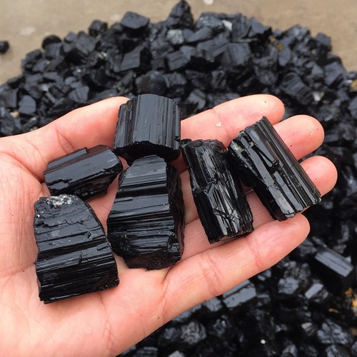 Chic 50g Natural Black Tourmaline Crystal Rock Mineral Specimen Healing Stone