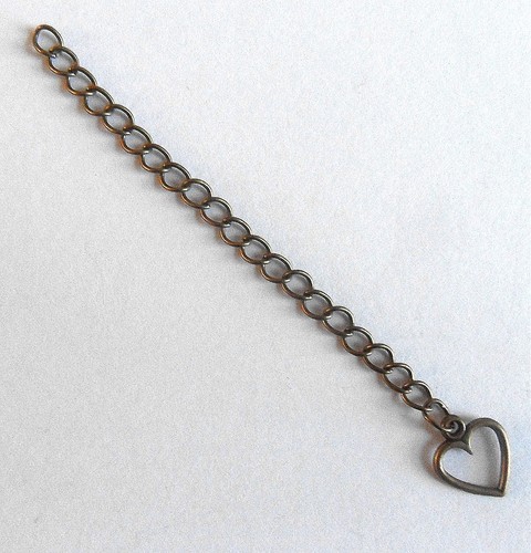24 Piezas De Bronce Antiguo 8 cm de extensión//Extensor Cadena Con Corazón Gota