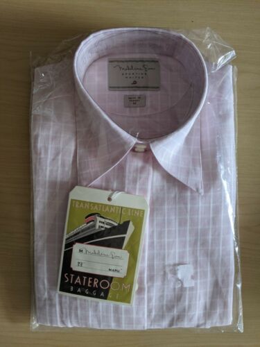 Details about   NIP Madeleine Finn M Pink striped button down dress shirt 