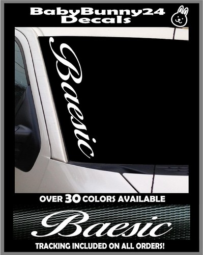 BAESIC Bae Basic Vinyl DECAL Sticker Car Truck Vertical JDM lady driven driver