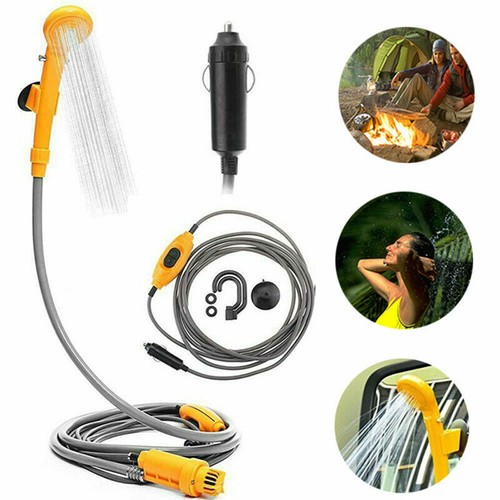 12V Camping Car Shower Spray Pump Kit Portable Outdoor Travel Hiking Clean Tool