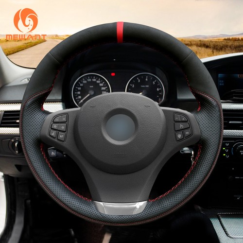 Suede Leather Steering Wheel Cover for BMW E83 X3 2003-2010 E53 X5 2004 #01144