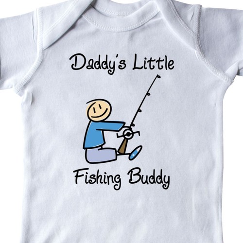 Inktastic Daddy/'s Little Fishing Buddy Infant Creeper Daddy Fish Boy One-piece