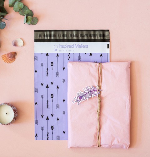 Pack of 30 Combo Arrows Purple//Black Poly Mailers 6x9,10x13,14.5x19