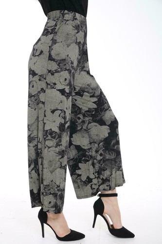 Women/'s Donna Casual Stampa Floreale Palazzo Pantaloni a Gamba Larga Taglie 8-26