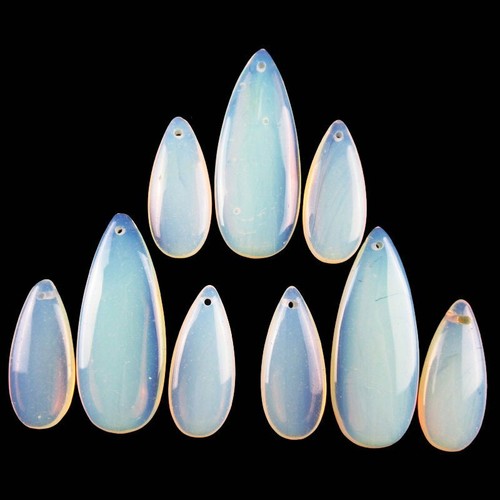 2Pcs Opal Opalite Teardrop Pendant Bead 34x15x7mm