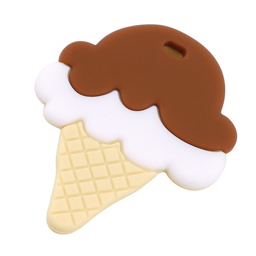 DIY Nursing Pendant Teething Necklace Silicone Ice Cream Baby Teether Toy 6A