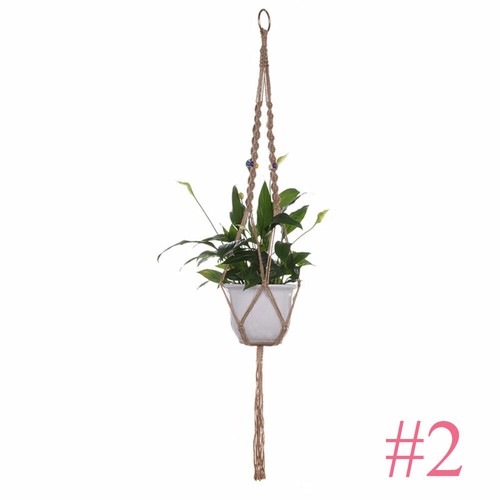 Braided Craft Pot Garden Hook Jute Rope Basket Holder Plant Hanger Cotton Cord