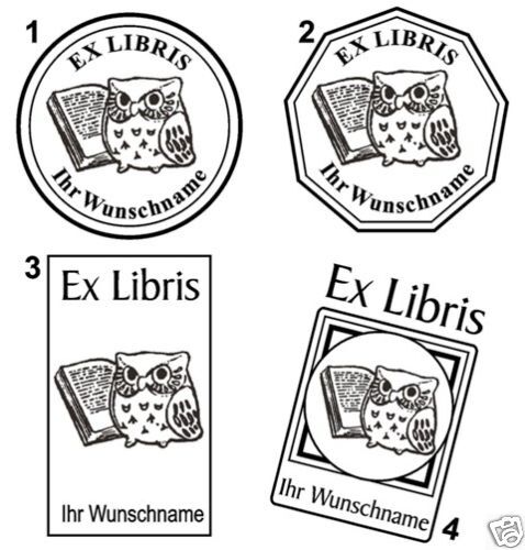 Neu 02 ! EX LIBRIS EXLIBRIS STEMPEL mit WUNSCHNAMEN