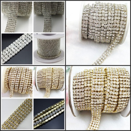 Crystal Diamante Strass Chaîne Enjoliveurs 1 2 3 4 5 6 Row Gâteau Décoration SS16
