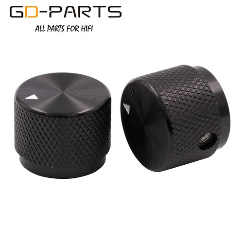 Black Solid Aluminum Volume Knob Guitar AMP CD DAC Radio Sound Button 20x15.5mm
