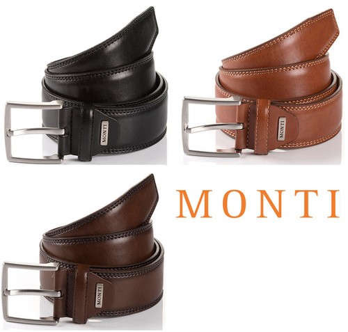 MONTI Gürtel 115cm bis 150cm Übergröße Breite 35mm Schwarz Braun oder Cognac