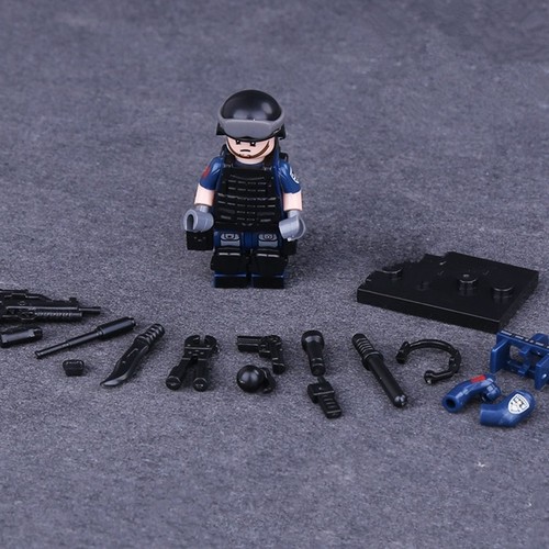 6pcs SWAT MILITARY Navy Seals Team WW2 Corner Shot Weapon Soldiers Fit Lego