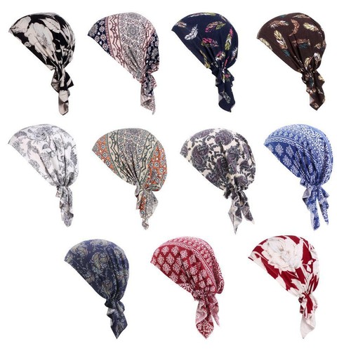 11pcs femmes musulman turban chapeau doux chimio cancer cap chapeau foulard