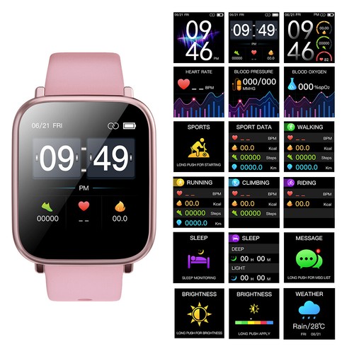 Damen Smartwatch Fitness Tracker Smart Armband Bluetooth Sportuhr Kalorienzähler