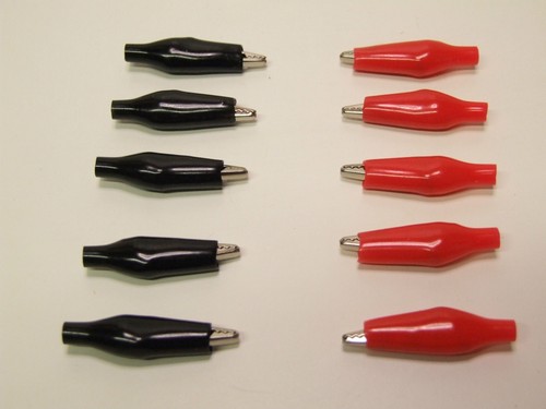 ALIGATOR CLIPS TEST LEADS MULTIMETER BREADBOARD 5x PAIRS MINIATURE CROCODILE