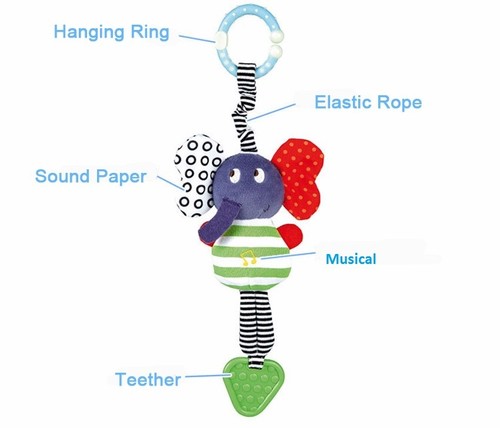 Crib,Pram,Stroller,Buggy,Puschair Cot Car Seat Musical Teether Hanging Toy