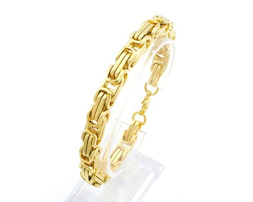 Punk Jewelry Stainless Steel Byzantine Link Men/'s Necklace and Bracelet Set