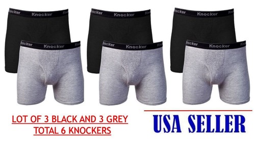 New 12 Mens Boxer Briefs 100/% Cotton Underwear Lot S M L XL XXL XXXL Grey//Black