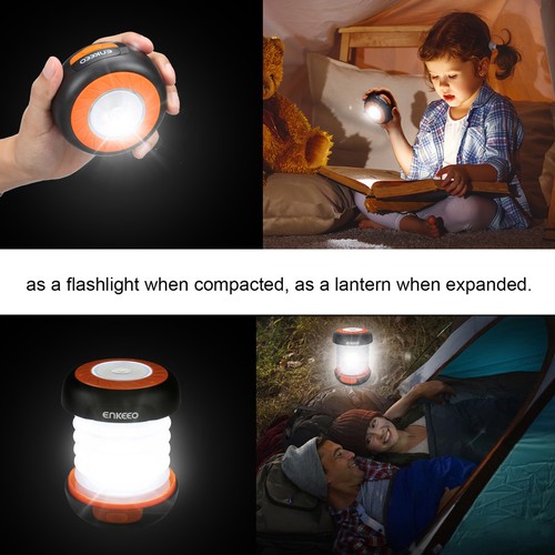 ENKEEO Faltbar LED Laterne Taschenlampe Campinglampe Zeltlampe Außen Orange DE