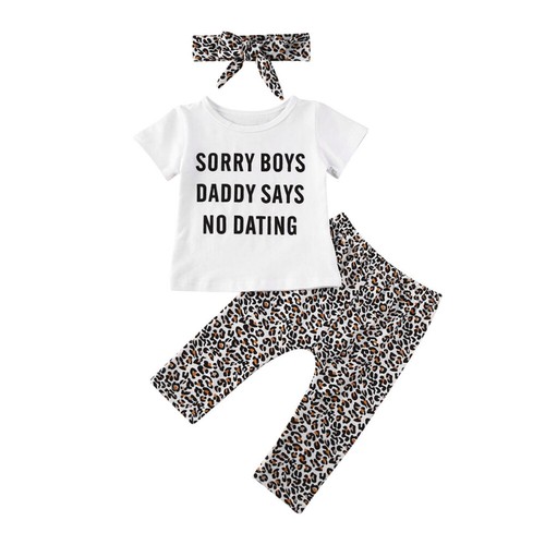 3PCS Valentine/'s Day Newborn Kids Baby Girl Clothes Tops T-Shirt Pants Outfits
