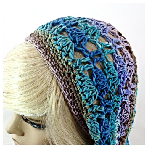 NEW Handmade Women/'s SLOUCHY Baggie BEANIE HAT Blue Purple Green MOSAIC AMBROSIA