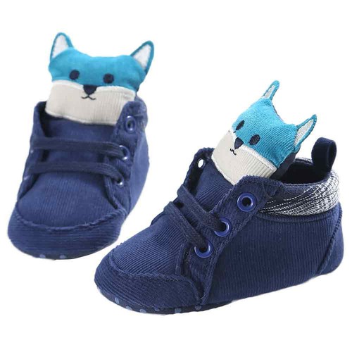 Baby Girl Boys Fox Warm Hight Cut Shoes Sneaker Anti-slip Cute Soft Sole Toddler