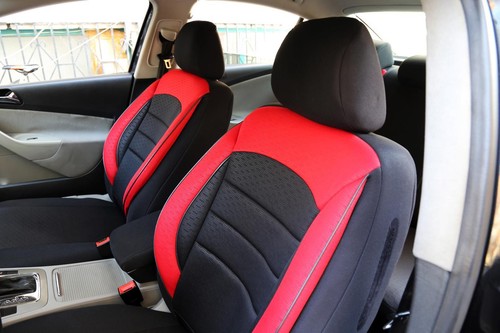 Fundas para asientos ya referencias para bmw 3er negro-rojo v957936 delanteros