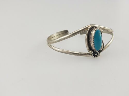 Details about / Navajo Turquoise Native Indian Bangle Bracelet Size 7 Circle JW Sterling Silver