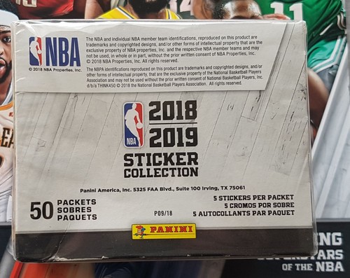 Panini NBA Basketball Sticker Box 2017-18 50 Pack avec 350 AUTOCOLLANTS ALBUM!!!