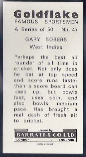 SOBERS BARRATT-FAMOUS SPORTSMEN-#47 CRICKET