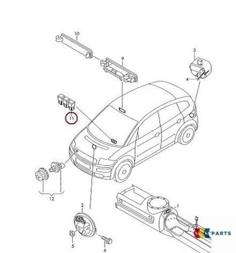 NEW GENUINE AUDI A2 00-05 SWITCH BUTTON FOR ANTI-THEFT ALARM BLACK 8L49621095PR