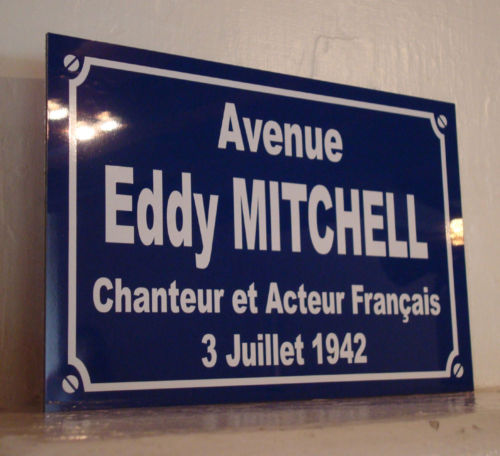 Plv Musique Cd Vinyles Plaque De Rue Place Eddy Mitchell Schmoll 19 X 29 Cm Pec Nu