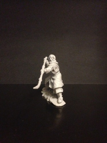 Resin figure 54 mm №554 Japanese monk in attack with naginata