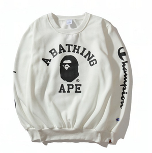 A Bathing Men/'s Ape BAPE Monkey Head Casual Round Neck Hoodie Pullover Sweater !
