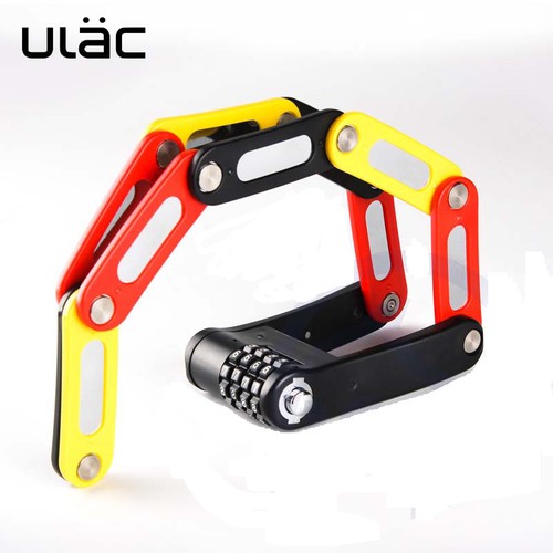 ULAC 4 Digit Combination Password Bicycle Lock Anti-theft Folding Lock Black