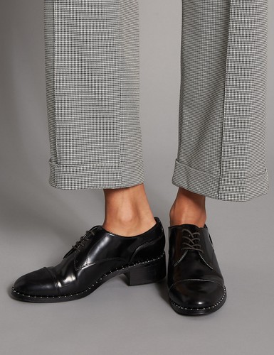 M/&S AUTOGRAPH Dogtooth Print Straight Leg Trousers