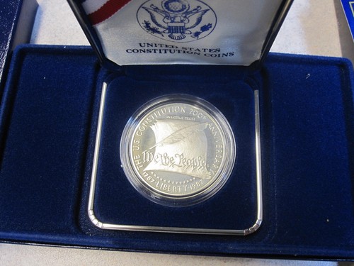 Case w//COA Constitution 200 Anniv Proof Silver Dollar Orig Comm 1987 U.S