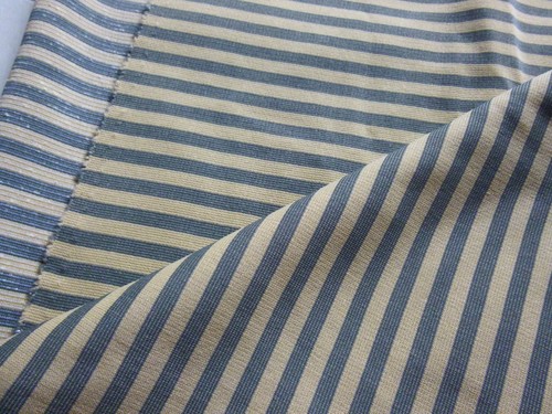 Polyester double knit fabric-sideways beige /& gray 1//4/" stripes-30/" by 62/"