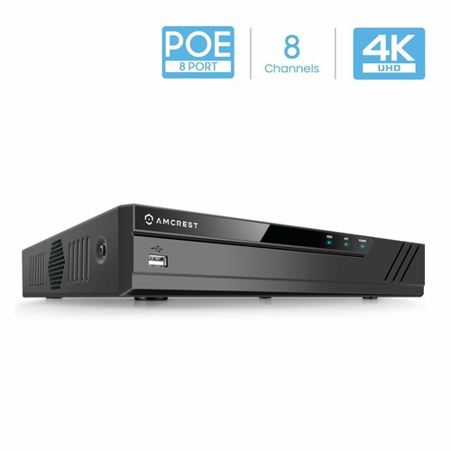 Amcrest NV4108E-HS 4K 8CH POE NVR Network Video Recorder No HDD REFURBISHED