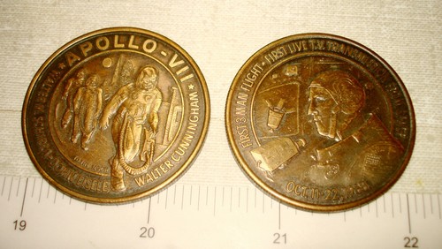 1968 APOLLO VII Bronze Medal Coin Token Medallion Schirra Eisele Cunningham 1968 APOLLO VII Bronze Medal Coin Token Medallion Schirra Eisele Cunningham