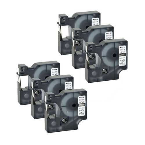 Schrumpfschlauch Etikette Band Schwarz auf wei 18051 f¨¹r DYMO Rhino 4200 1//4/"