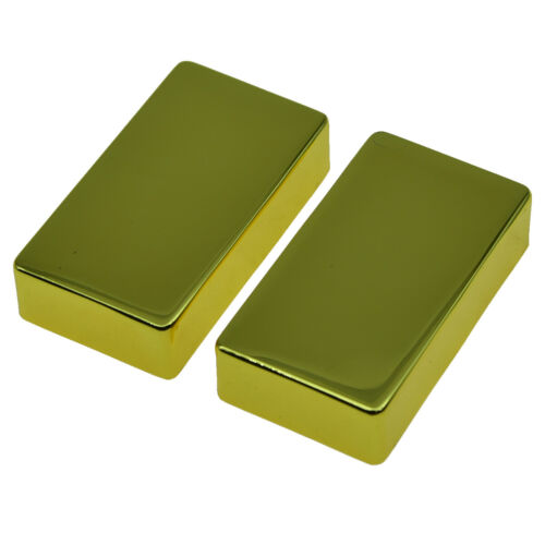 Set of 2 Electric Guitar//Bass Brass Humbucker Pickup Cover No Holes Chrome//Gold