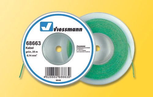 Viessmann Kabel auf Abrollspule 0,14 qmm grün 25 m