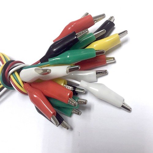 10 X Colorido Doble Extremo Alligator Clip Cable de Prueba Jumper Test Hl499-723